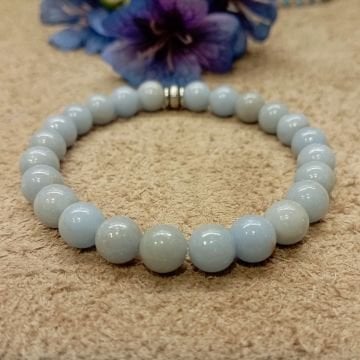 Anjelit (Angelit) Melek Taşı Doğal Taş Bileklik