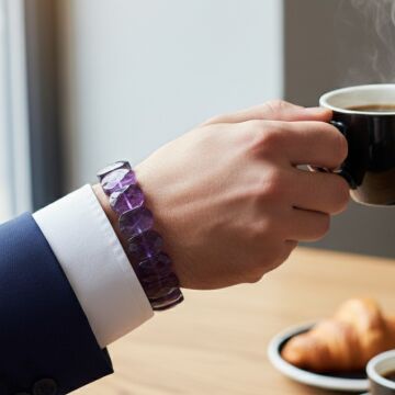 Özel Kesim Ametist  Pozitif Enerji Doğal Taş Bileklik