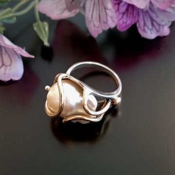 Barok İnci Gümüş Yüzük