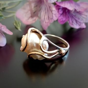 Barok İnci Gümüş Yüzük