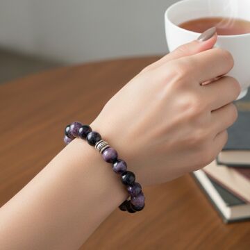 Çeroit (Şaroit, Charoite) Doğal Taş Bileklik