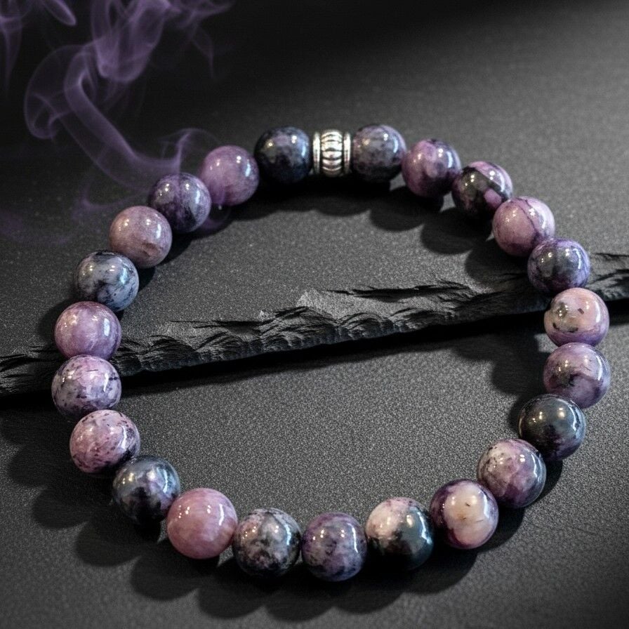 Çeroit (Şaroit, Charoite) Doğal Taş Bileklik