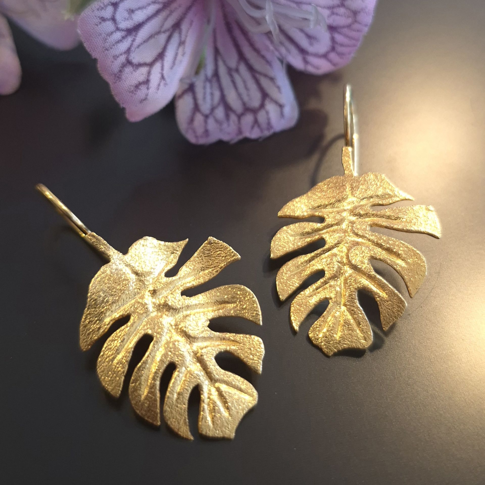 Yaprak Tasarım Gümüş Küpe