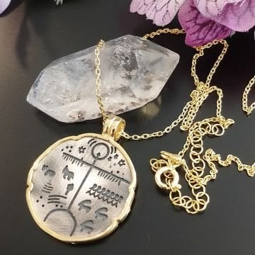 Şaman Davulu Gümüş Kolye