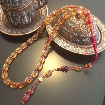 Kalem İşçilikli Usta İşi Oyma İmame Sistemli Kapsül Kesim 33 lük Ateş Tesbih