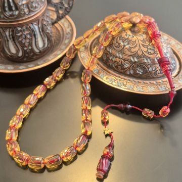 Kalem İşçilikli Usta İşi Oyma İmame Sistemli Kapsül Kesim 33 lük Ateş Tesbih