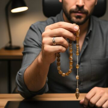 Koç Boynuzu Usta işçilikli 33 lük Kapsül Kesim Tesbih