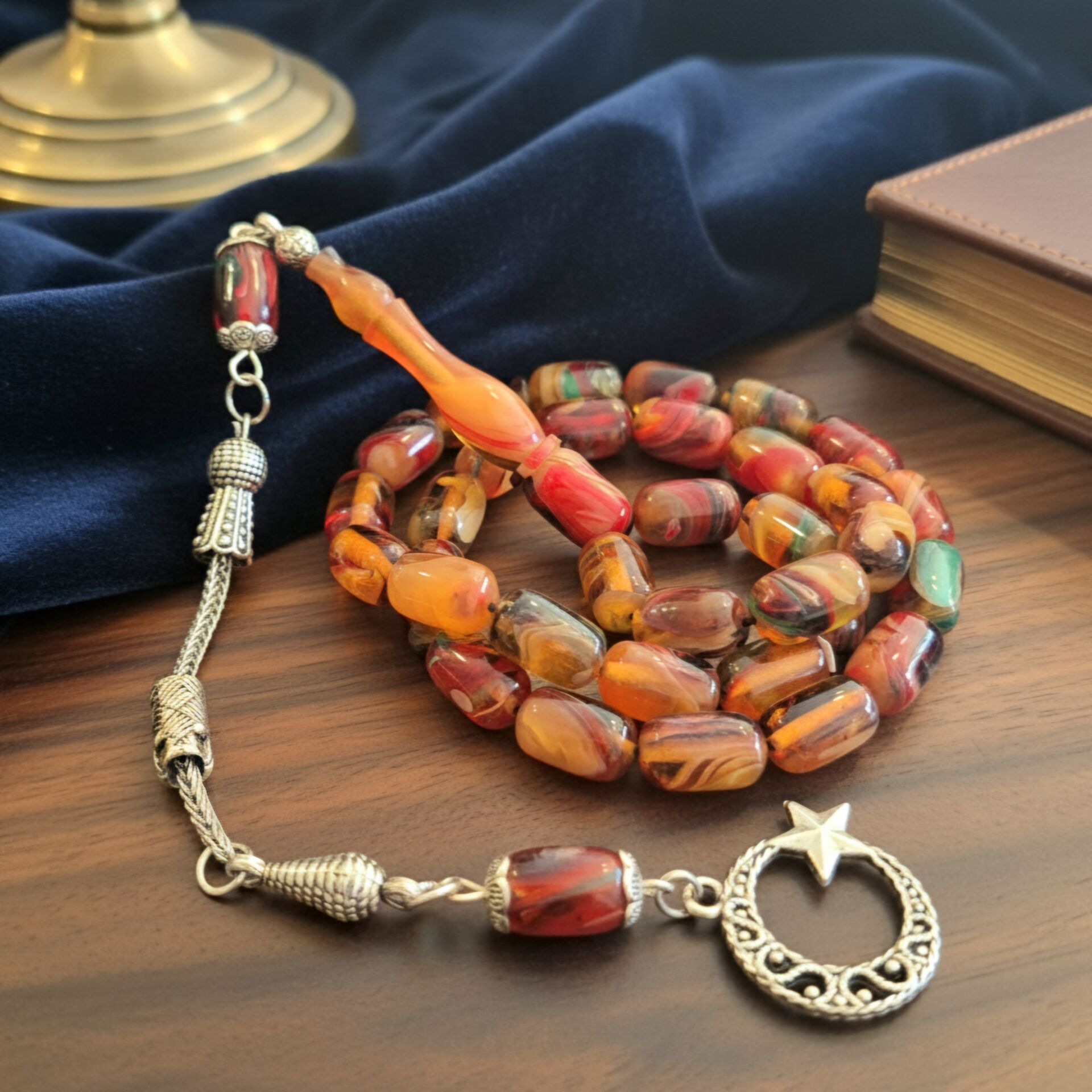 Ay Yıldız Püskül 33 lük Sıkma Tesbih