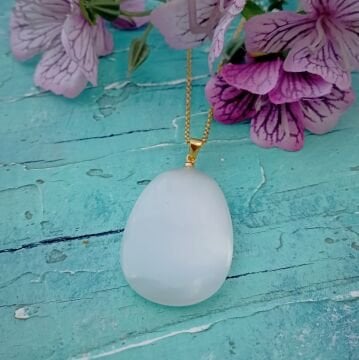 Selenit Doğal Taş Kolye - Huzur, Arındırıcı ve Denge Temalı