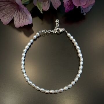 Arpa İnci Gümüş Bileklik - Saflık, Huzur ve Dişil Enerji