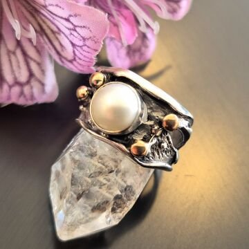 İnci Tasarım Gümüş Yüzük