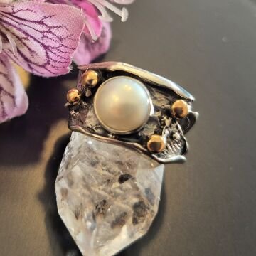 İnci Tasarım Gümüş Yüzük