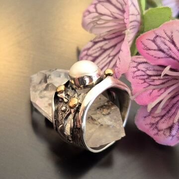 İnci Tasarım Gümüş Yüzük