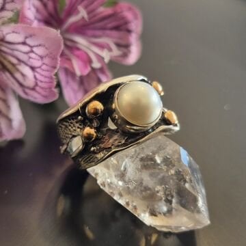 İnci Tasarım Gümüş Yüzük