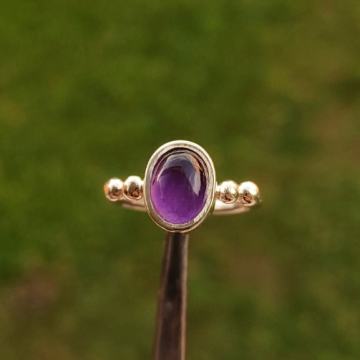 Ametist Taşı Tasarım Gümüş Yüzük