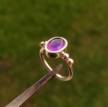 Ametist Taşı Tasarım Gümüş Yüzük