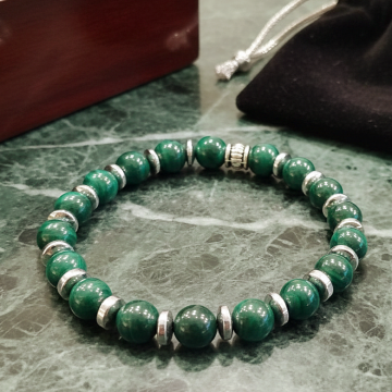 Malahit ve Hematit Tasarım Doğal Taş Bileklik