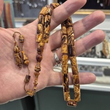 Hareli Kesme Usta İşi Sıkma 33 lük Tesbih