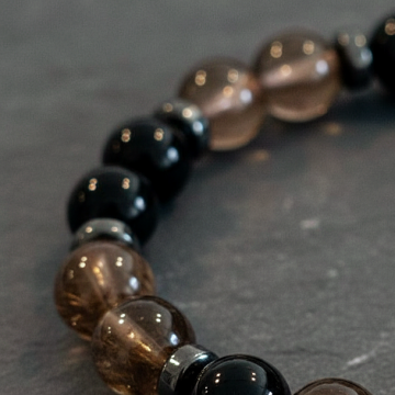 Siyah Akik ve Dumanlı Kuvars Bileklik