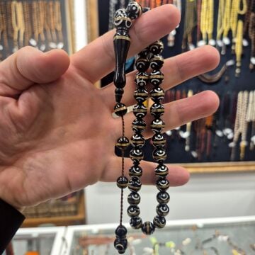 Küre Kesim Pirinç İşlemeli Kuka 33 lü Tesbih