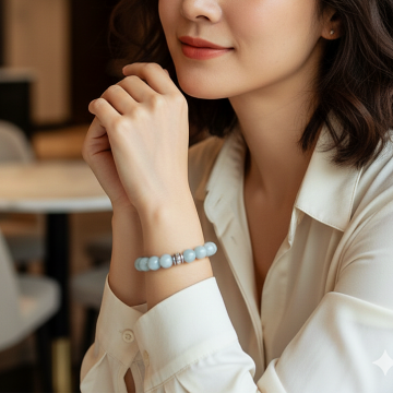 Anjelit (Angelit) Melek Taşı Doğal Taş Bileklik