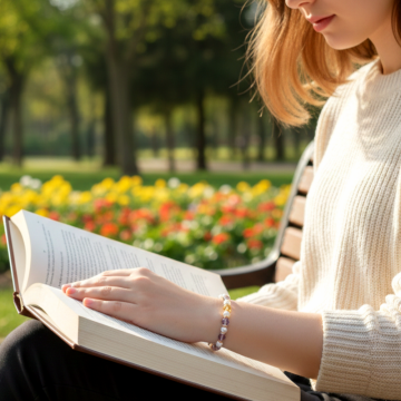 İnci, Sitrin, Ametrin ve Hematit Doğal Taş Bileklik - Huzur, Bolluk ve Zarafet Temalı