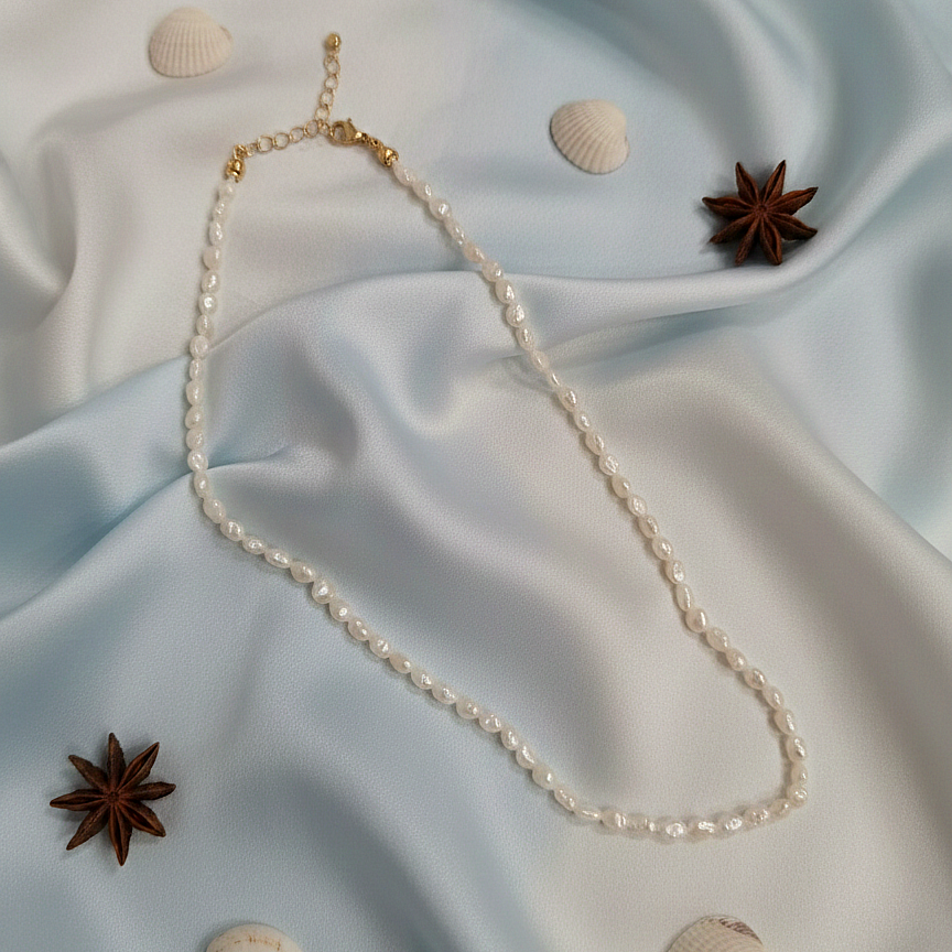 Arpa İnci Dizi Kolye - Çelik Aparatlı Kadın Kolye