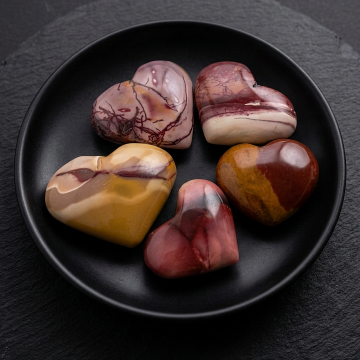 Mookaite jasper Taşı Kütle - Kalp Formunda Doğal Taş