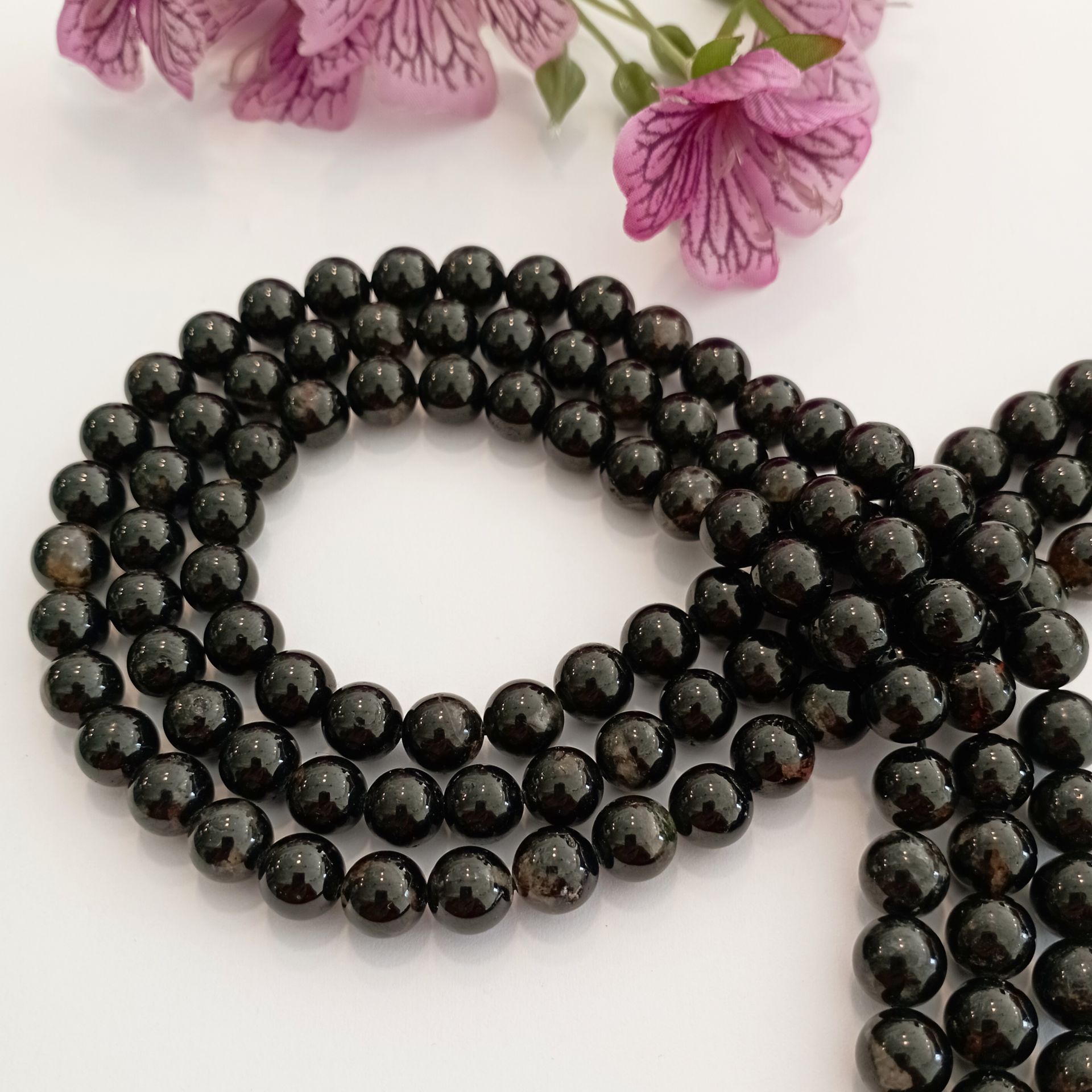 Siyah Turmalin Doğal Taş Dizi