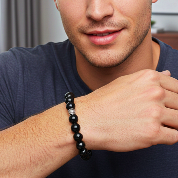 Siyah Turmalin Doğal Taş Bileklik