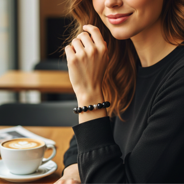 Siyah Turmalin Doğal Taş Bileklik