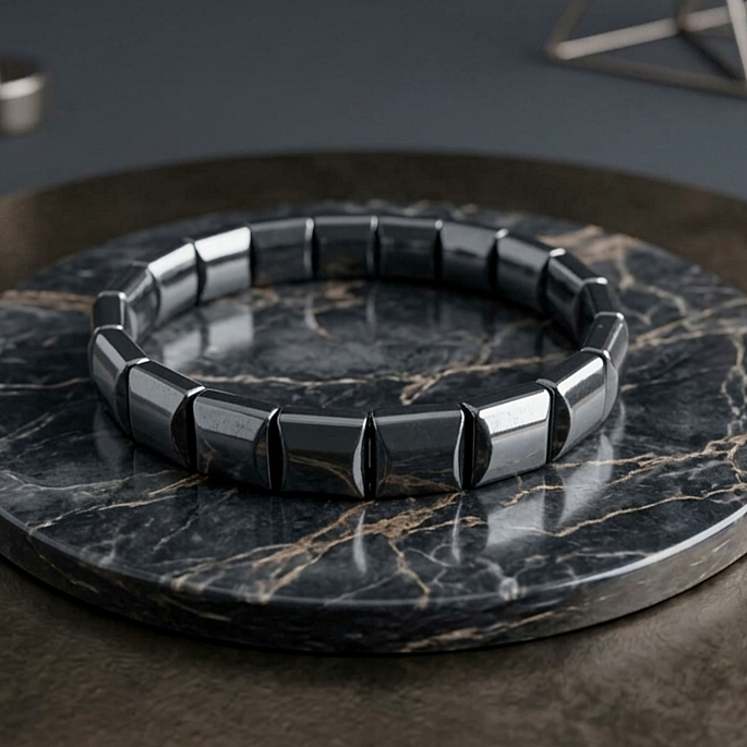 Hematit Taşı Bileklik - Denge ve Topraklanma Temalı