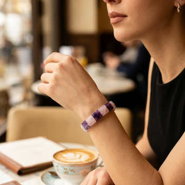 Pembe Kuvars, Ametist Doğal Taş Bileklik - Sevgi ve Pozitif Enerji Temalı