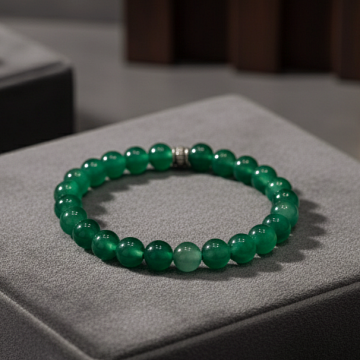 Yeşil Akik Doğal Taş Bileklik - Denge ve Huzur Temalı