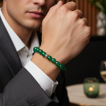 Yeşil Akik Doğal Taş Bileklik - Denge ve Huzur Temalı