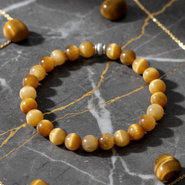 Sarı Kaplangözü Doğal Taş Bileklik