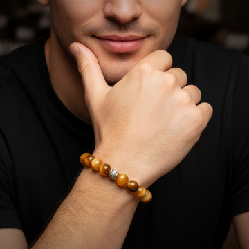 Sarı Kaplangözü Doğal Taş Bileklik