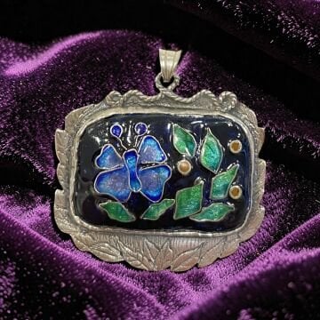 Bir Manzara Tablosu Mineli Gümüş Kolye