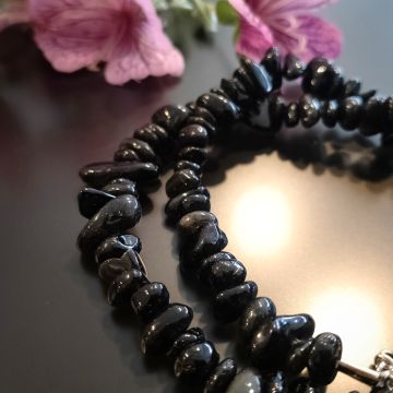 Obsidyen Ham Taş Dizi Kolye