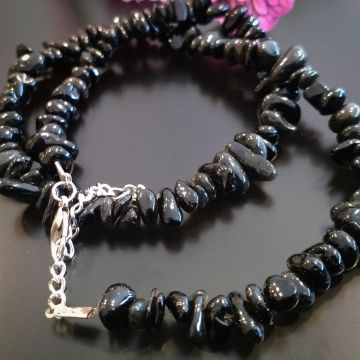 Obsidyen Ham Taş Dizi Kolye