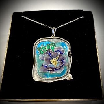 Bir Bahar Tablosu Mineli Gümüş Kolye