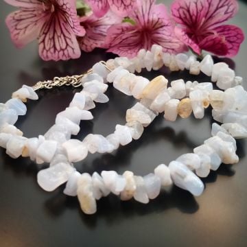 Kalsedon Ham Taş Doğal Taş Dizi Kolye