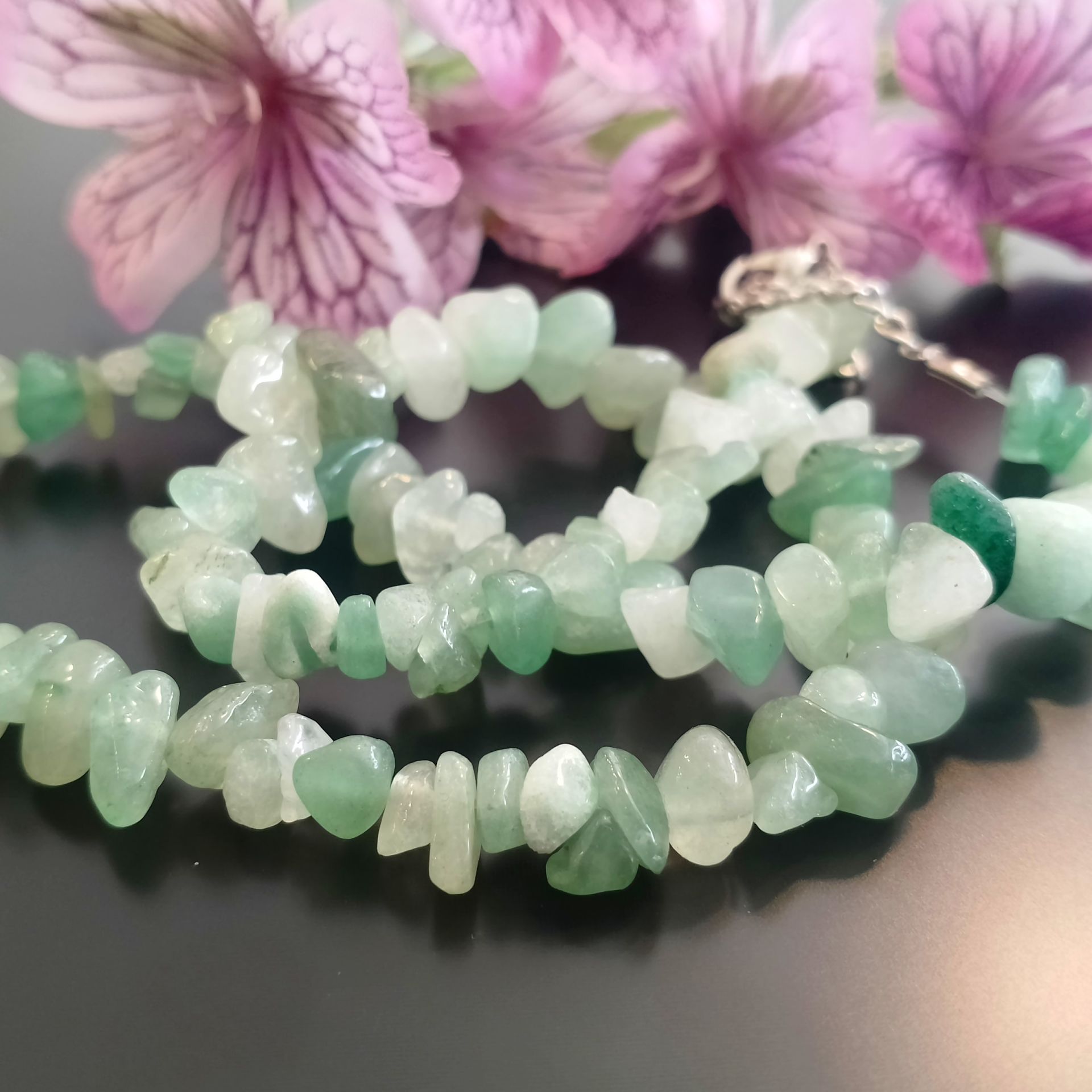 Aventurin Ham Taş Dizi Doğal Taş Kolye