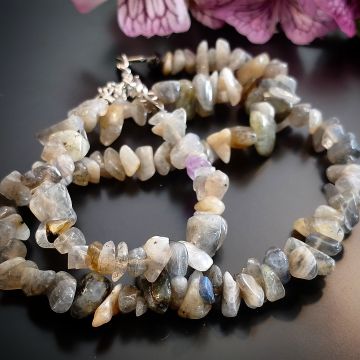 Labradorit Ham Taş Dizi Doğal Taş Kolye