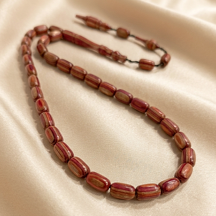 Bilek Boy Tesbih - Kapsül Kesim Kafur Ağacı 33 lük Tesbih 4x7