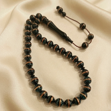 Küre Kesim Pirinç İşlemeli Kuka 33 lü Tesbih