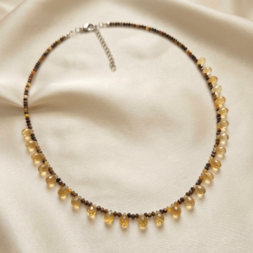 Kaplangözü ve Damla Kesim Sitrin Tasarım Gümüş Kolye