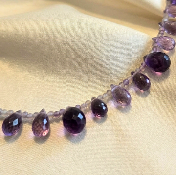 Damla Kesim Ametist Tasarım Gümüş Kolye