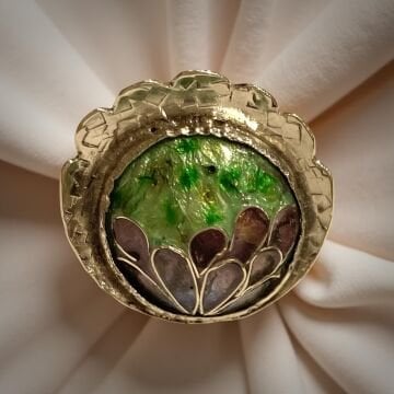 Sıcak Mineli Lotus Gümüş Yüzük