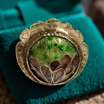 Sıcak Mineli Lotus Gümüş Yüzük